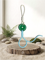 Mini Plate Bag Charm - Taurus zodiac charm, green weight plate keychain on wood display