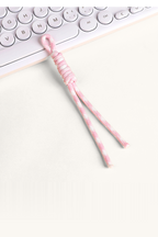 Mini Plate Bag Charm zodiac cord in pink and white striped braided paracord